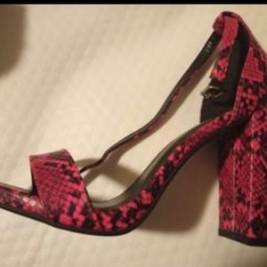 Pink snakeskin sandals